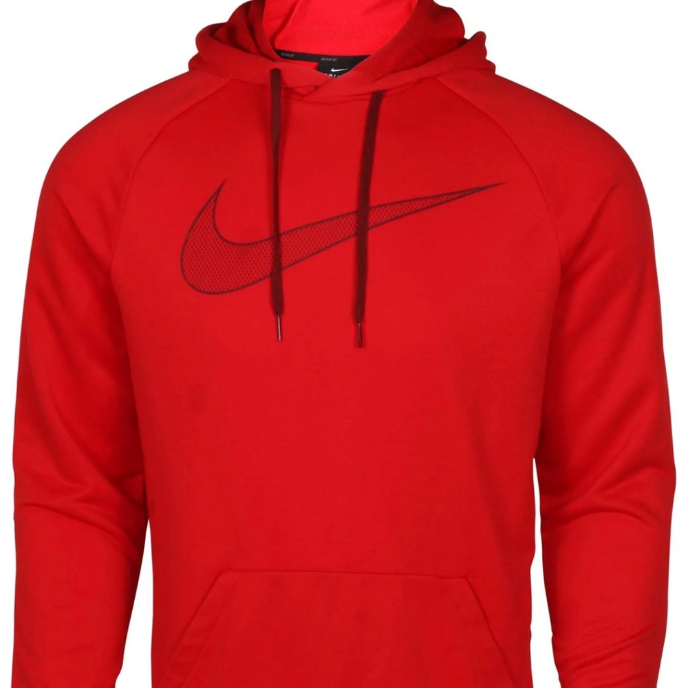 Nike Red Sweatshirt Hoodie Vibrant Cotton Blend